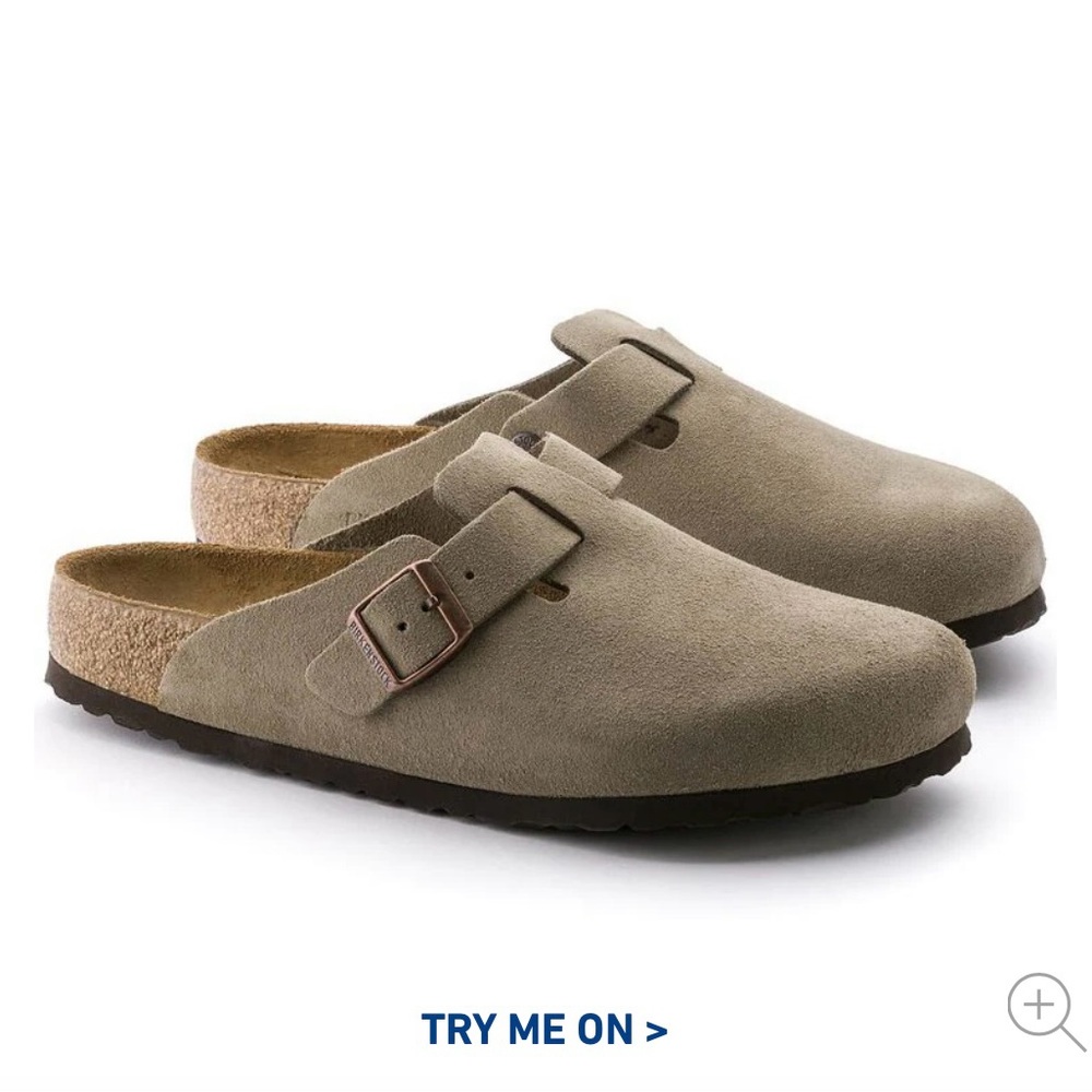 Birkenstock Tan Clogs with Cork Footbed and Adjustable Strap